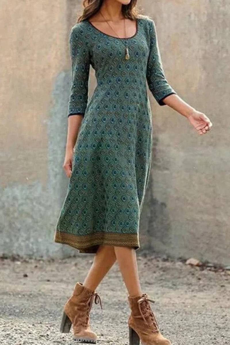 Vestido Midi Ligero – Mangas Cortas y Elegancia Estival