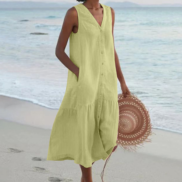 Sandrine | Leichte Sommerkleid – Eleganz und V-Ausschnitt