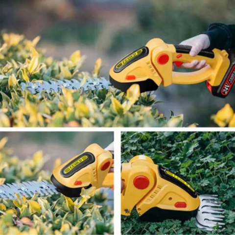 Outil De Jardin 2-En-1 Sans Fil — Taille-Haie Et Cisaille Pratique