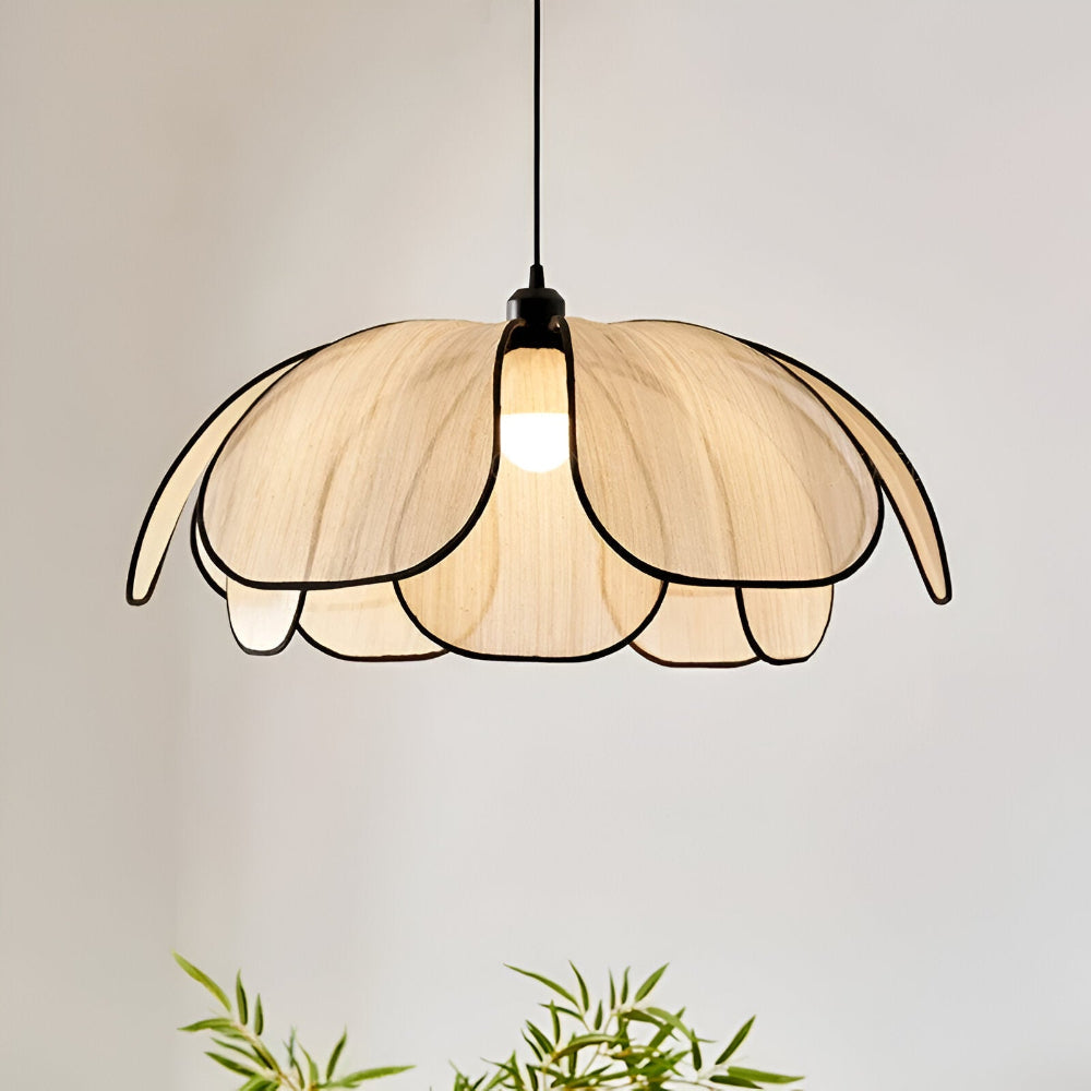 Candeeiro suspenso elegante em vime natural - Decoração natural e iluminação harmoniosa