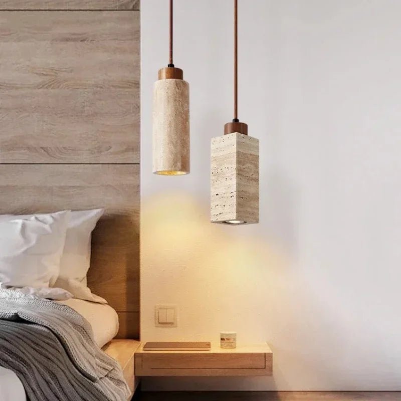 Lâmpada Suspensa em Pedra Natural – Elegância e Autenticidade 