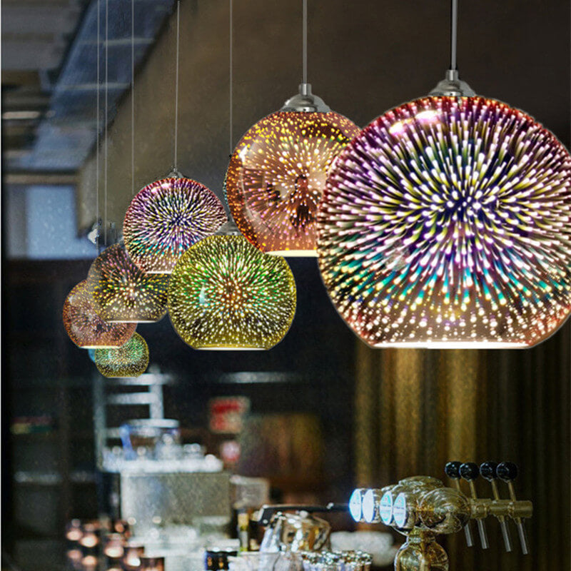 Moderne hengende lampe med fyrverkeri-effekt – visuell glans og trendy design 