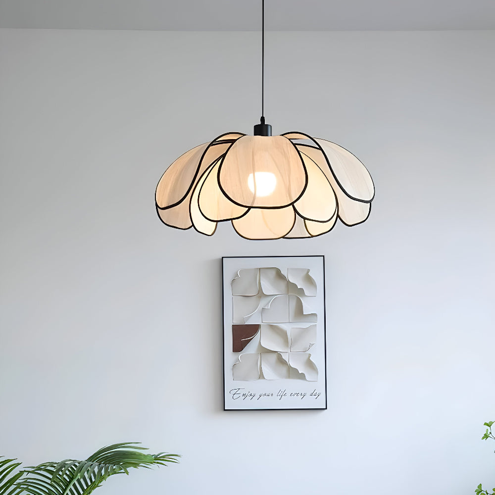 Candeeiro suspenso elegante em vime natural - Decoração natural e iluminação harmoniosa