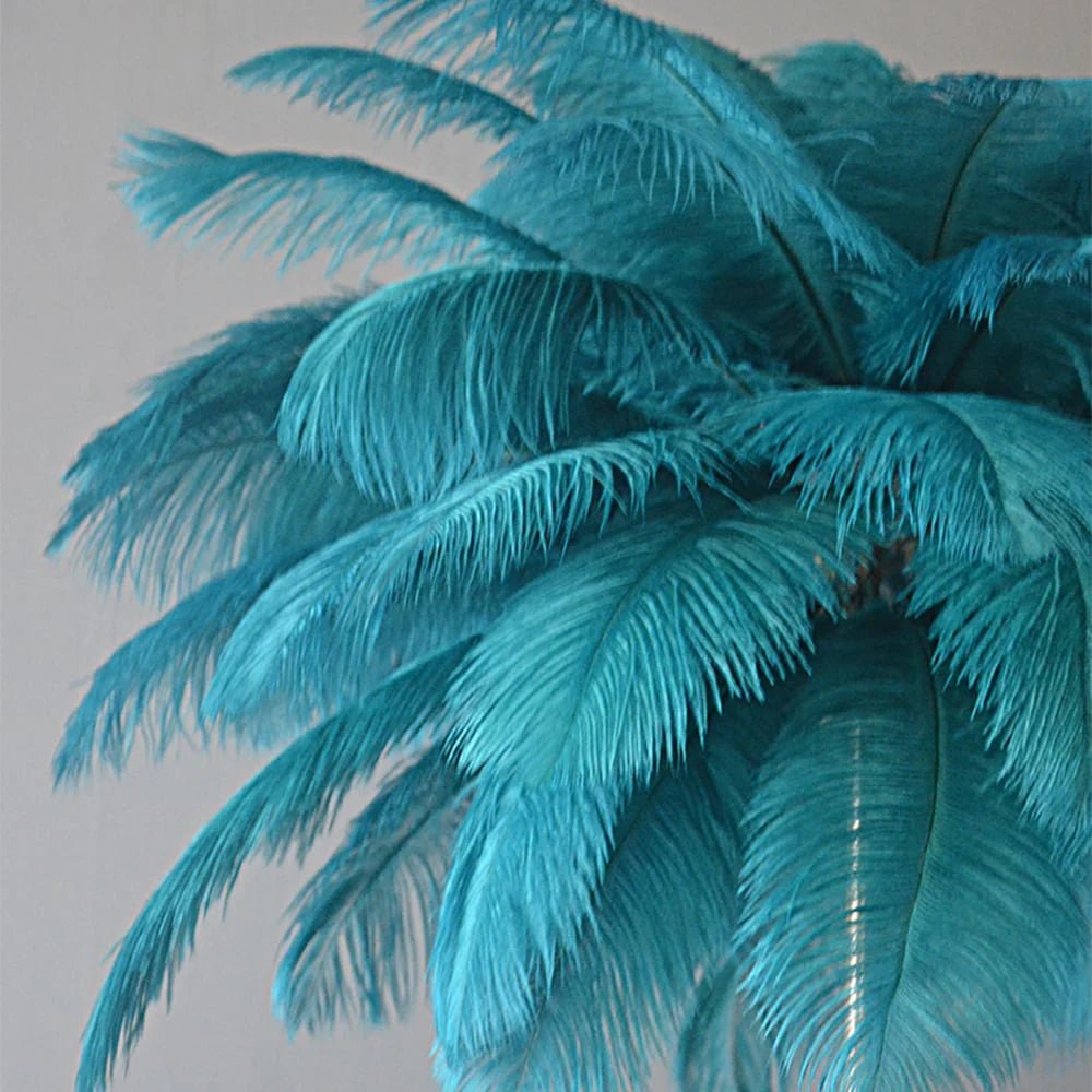 Lampe De Table Aux Plumes Dorées Art Déco – Décoration Luxueuse Et Originale