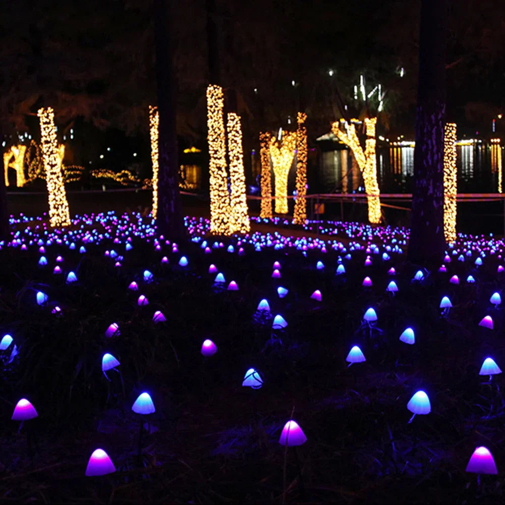 Guirlanda Luminosa de Cogumelos Solares — Encanto Noturno & Energia Limpa 
