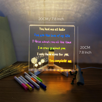 Quadro de notas LED: Escreva, ilumine e exiba as suas ideias em cor! 