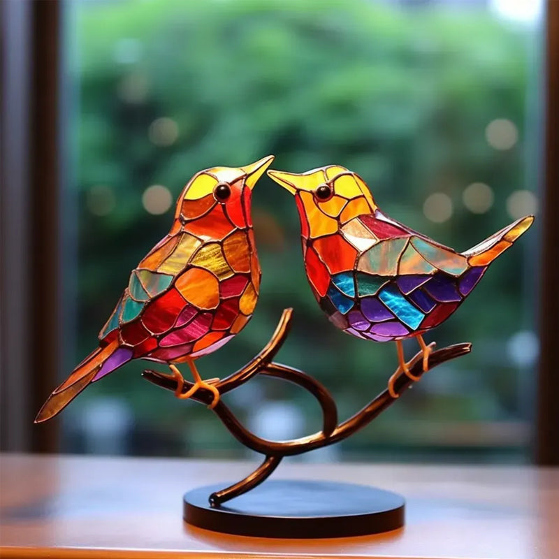 Ornement Décoratif – Oiseaux Posés Sur Une Branche