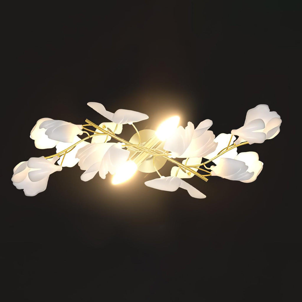 Blommig vägglampa - Gyllene elegans & Mjukt ljus
