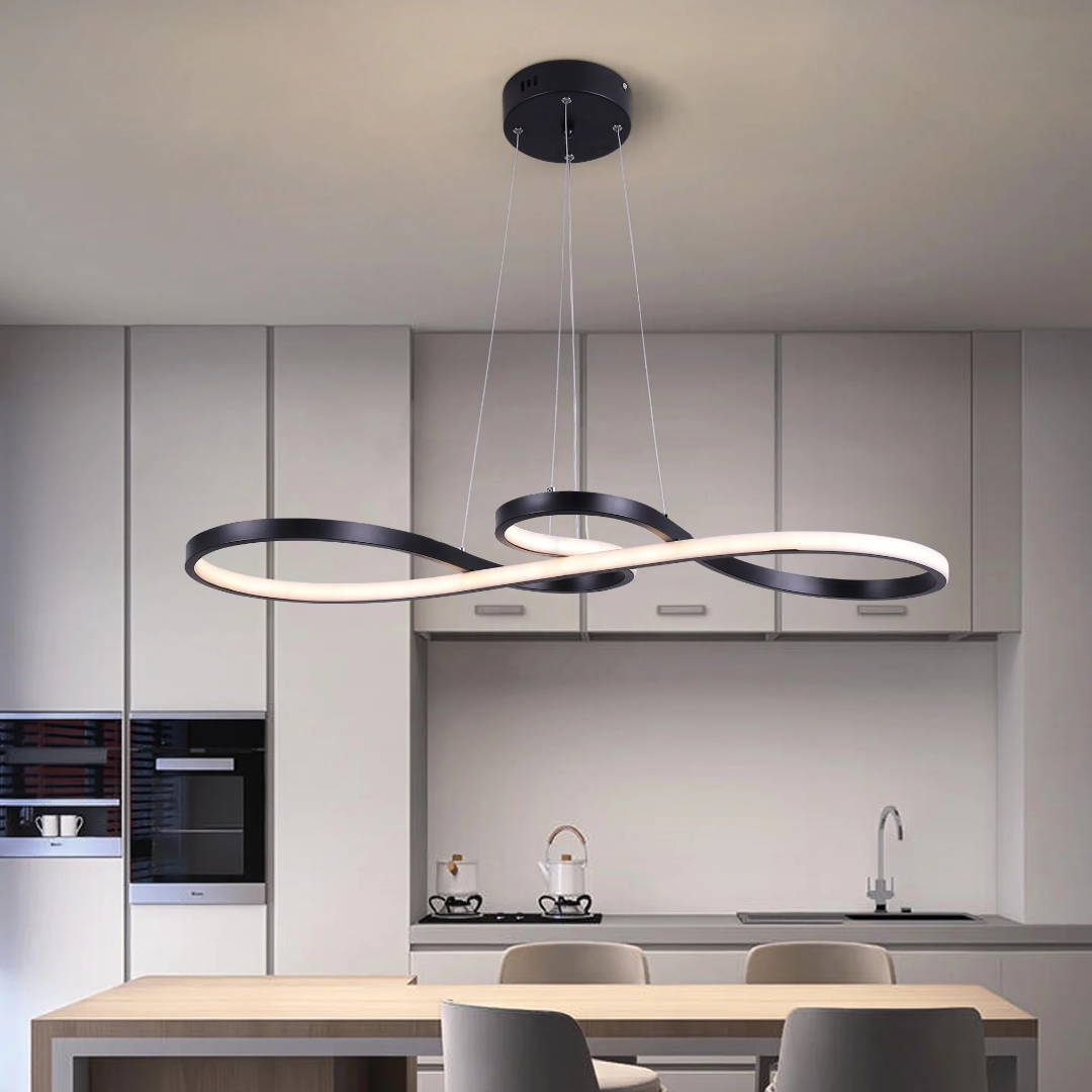 Nowoczesny żyrandol LED w kształcie pierścieni – elegancki i futurystyczny design 