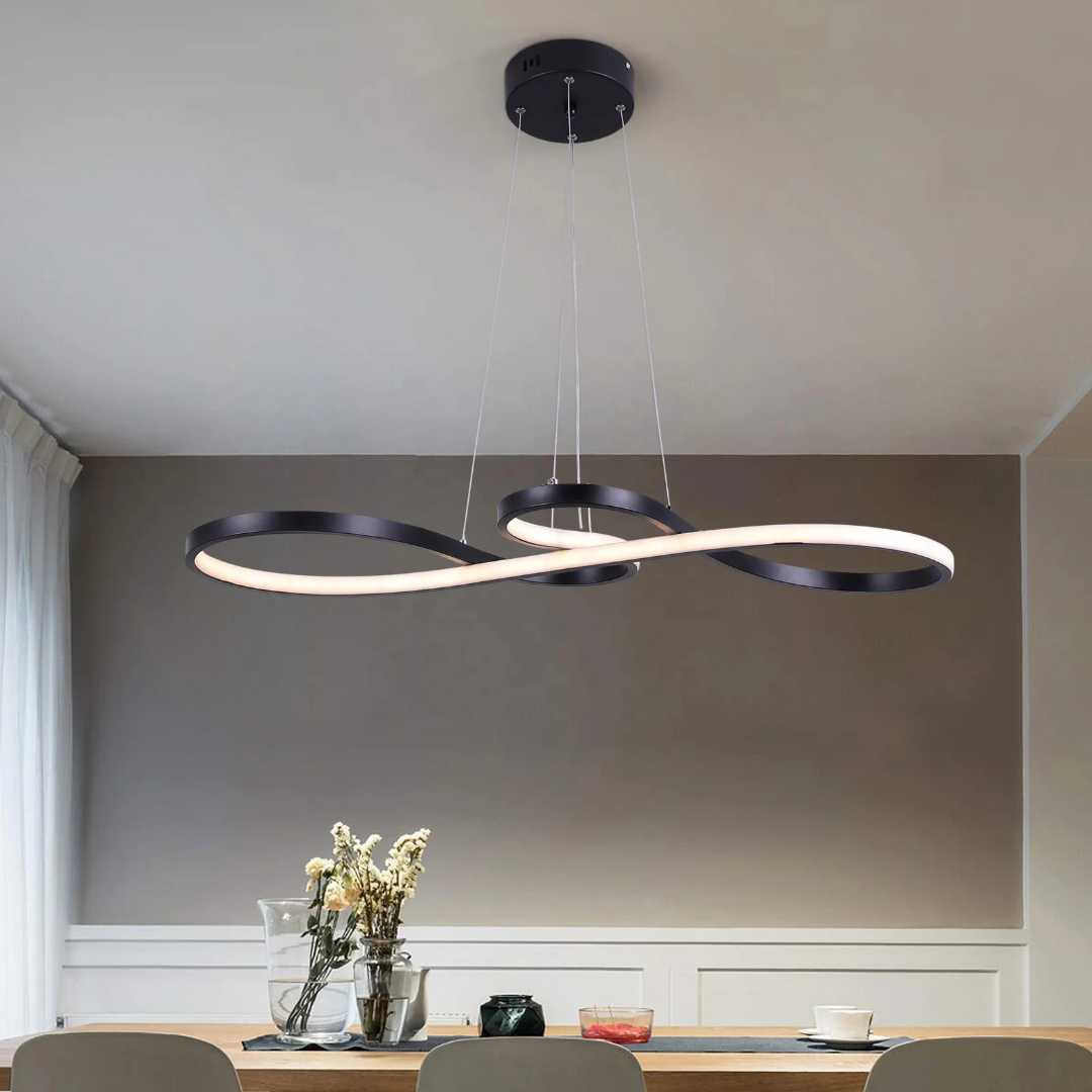 Nowoczesny żyrandol LED w kształcie pierścieni – elegancki i futurystyczny design 