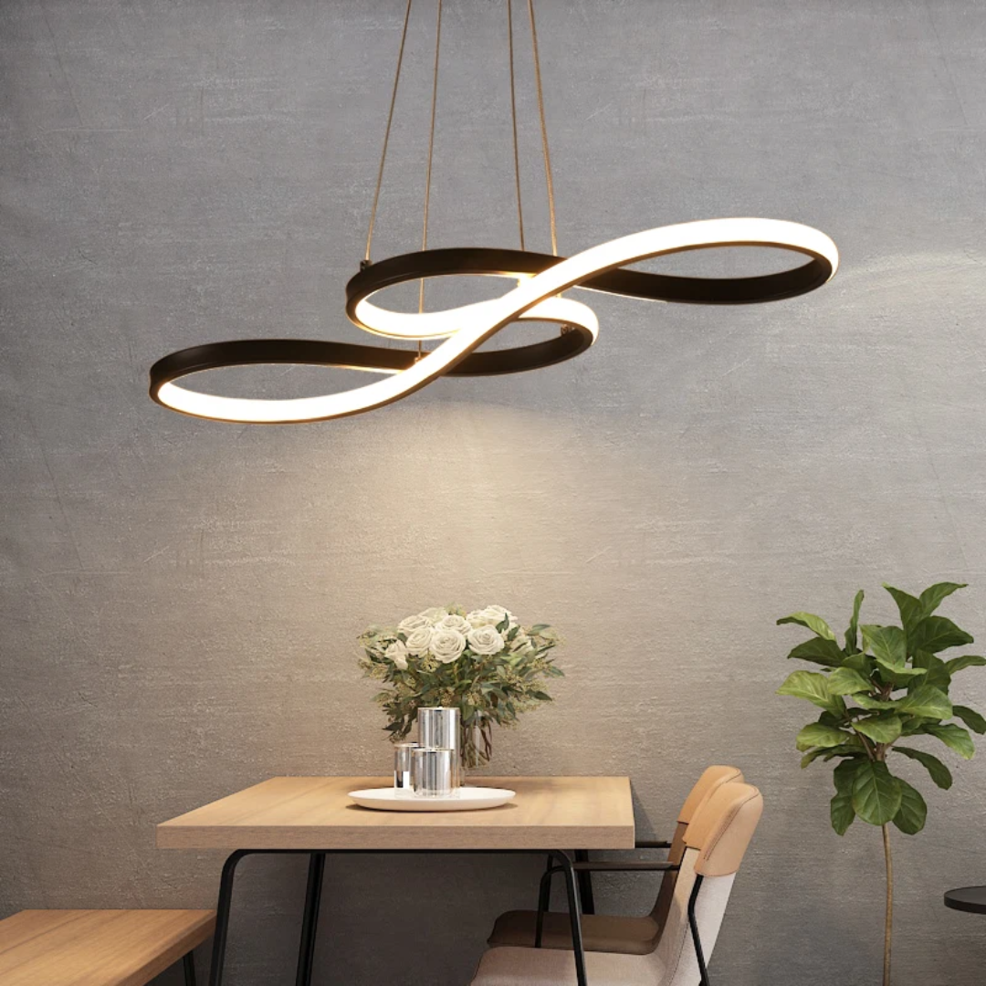 Nowoczesny żyrandol LED w kształcie pierścieni – elegancki i futurystyczny design 