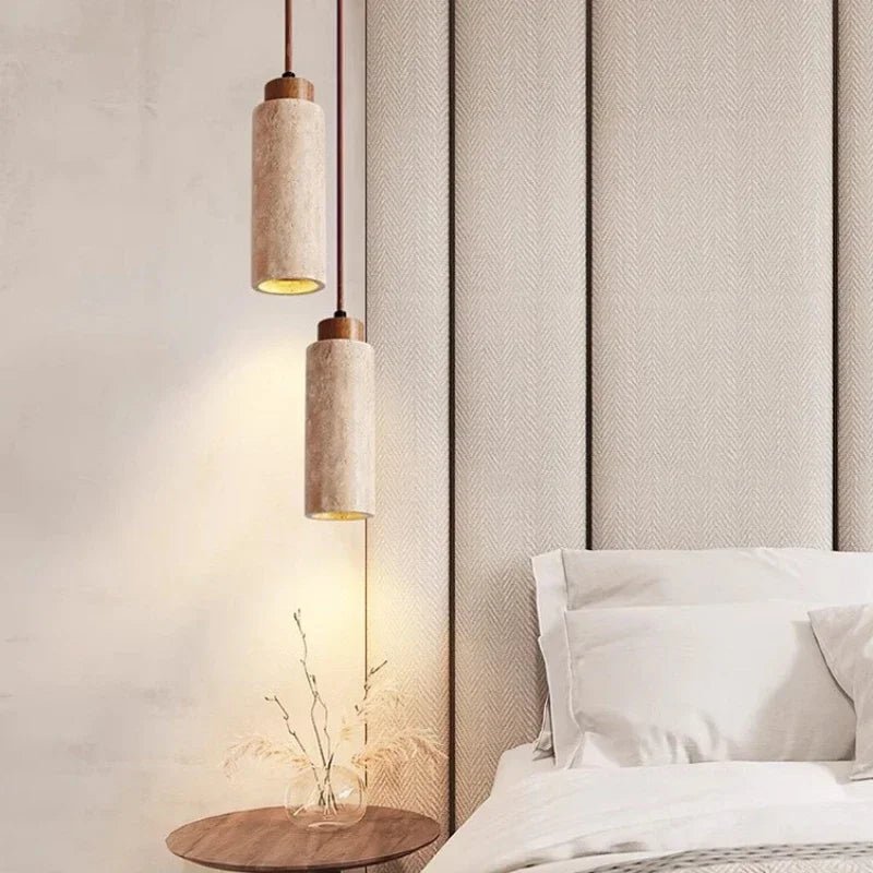 Lâmpada Suspensa em Pedra Natural – Elegância e Autenticidade 