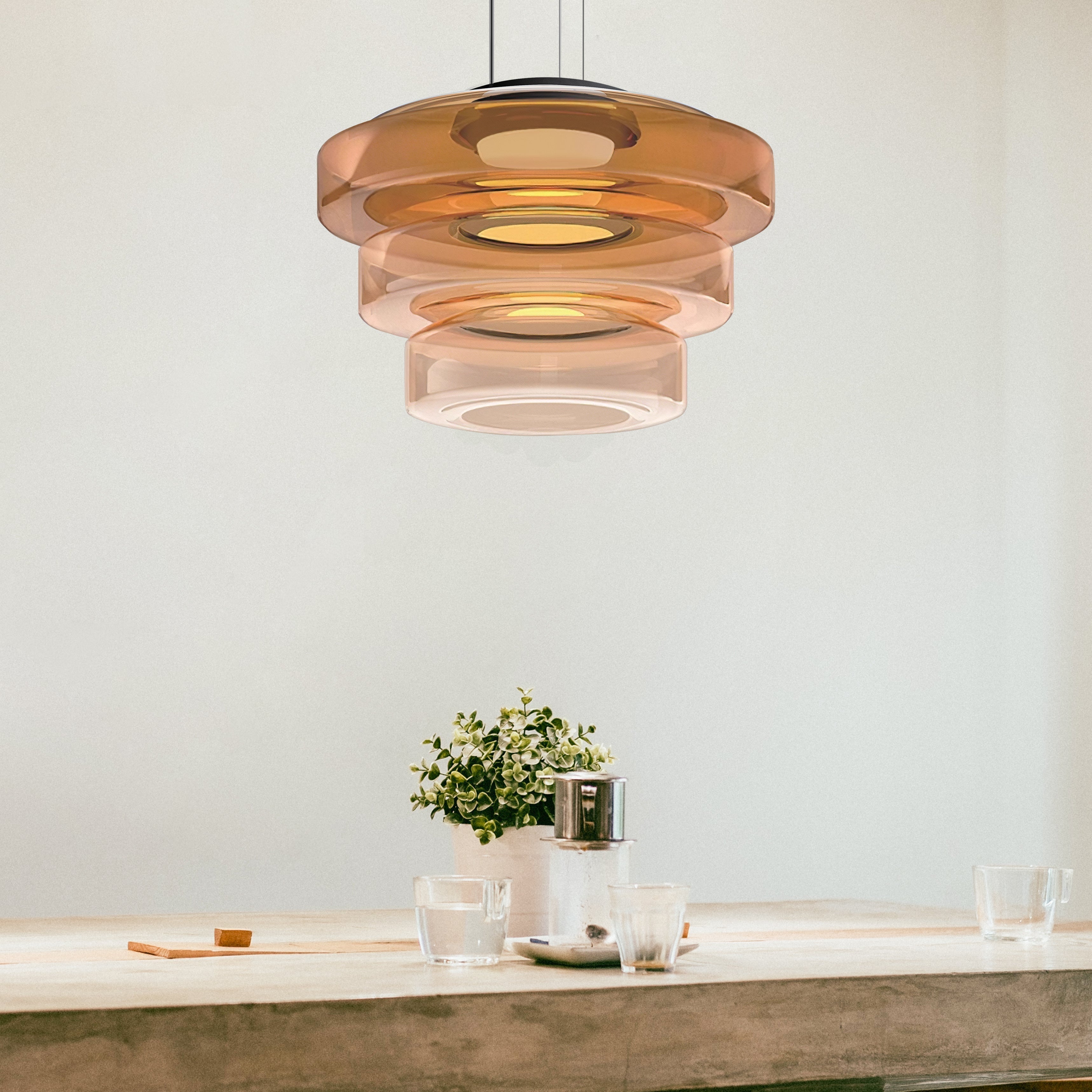 Sklenená závesná lampa v štýle Bauhaus - elegancia a modernosť