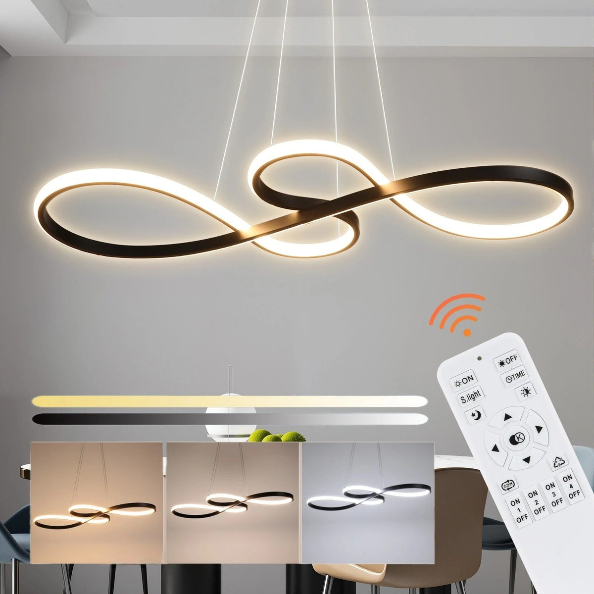 Nowoczesny żyrandol LED w kształcie pierścieni – elegancki i futurystyczny design 