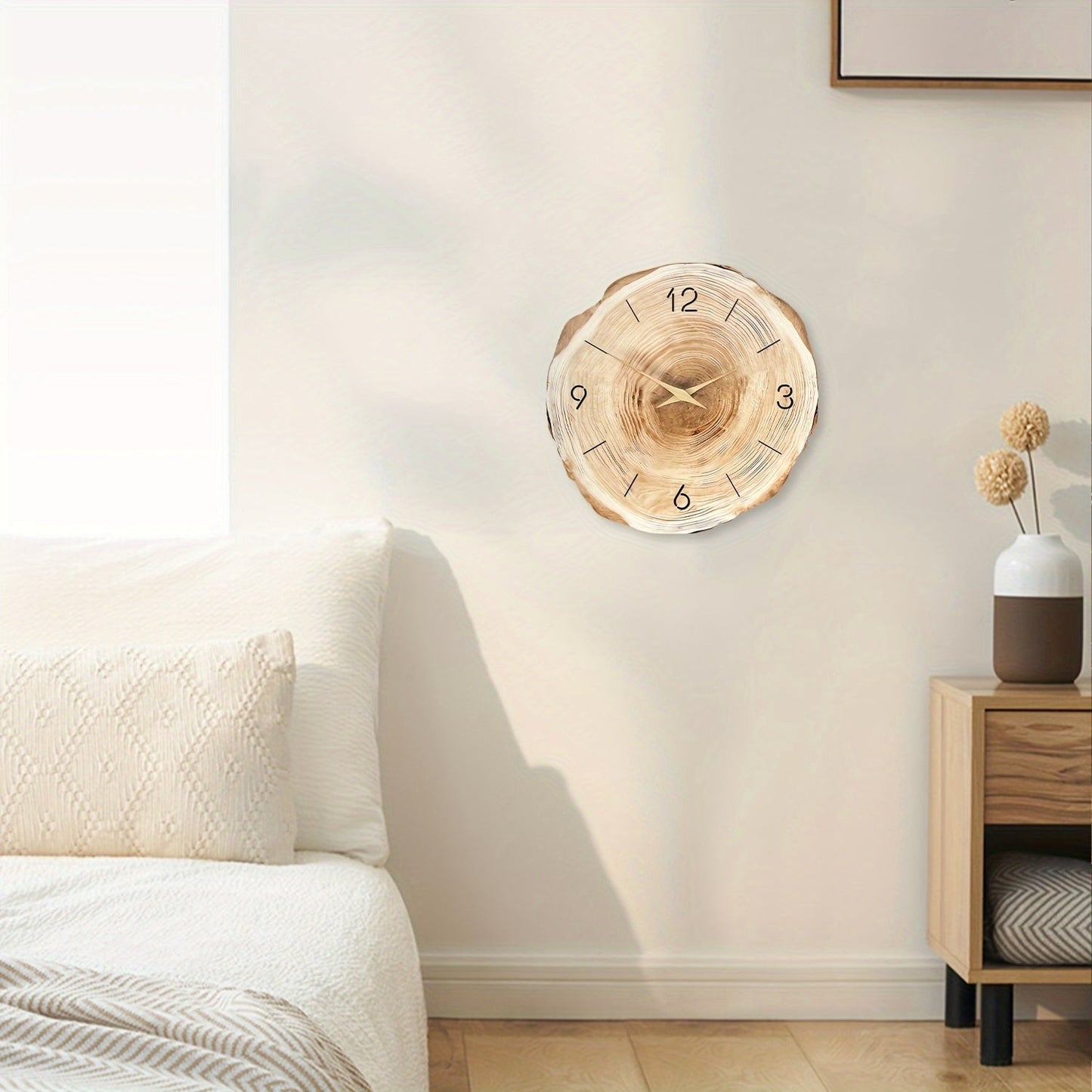 Tyst Väggklocka – Realistisk Textur Och Elegant Design 
