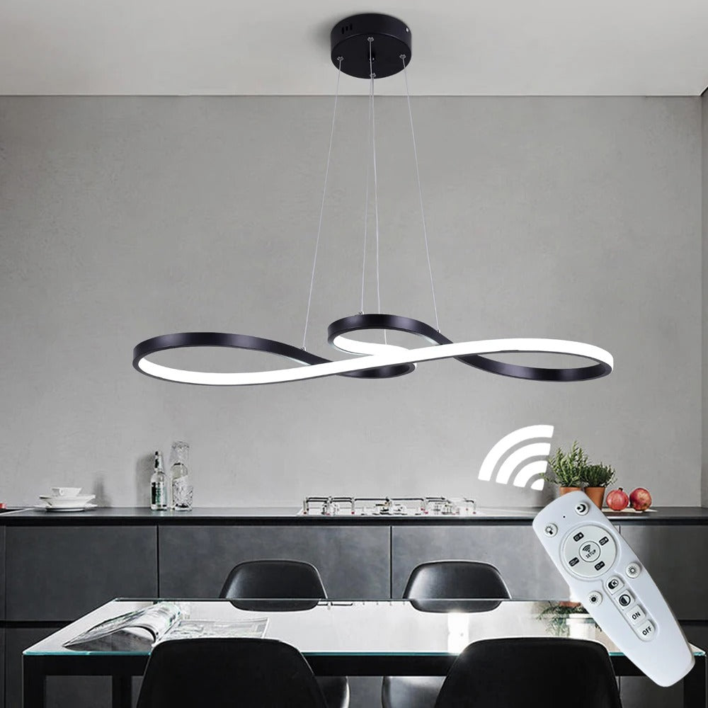 Nowoczesny żyrandol LED w kształcie pierścieni – elegancki i futurystyczny design 