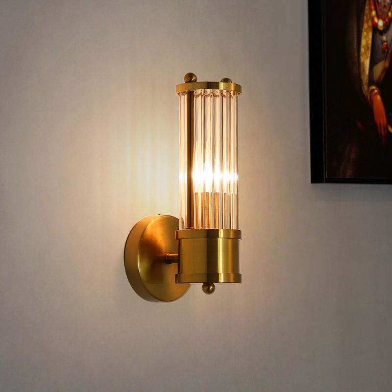 Aplique Cilíndrico Moderno - Style Moderne Doré En Métal Et Verre
