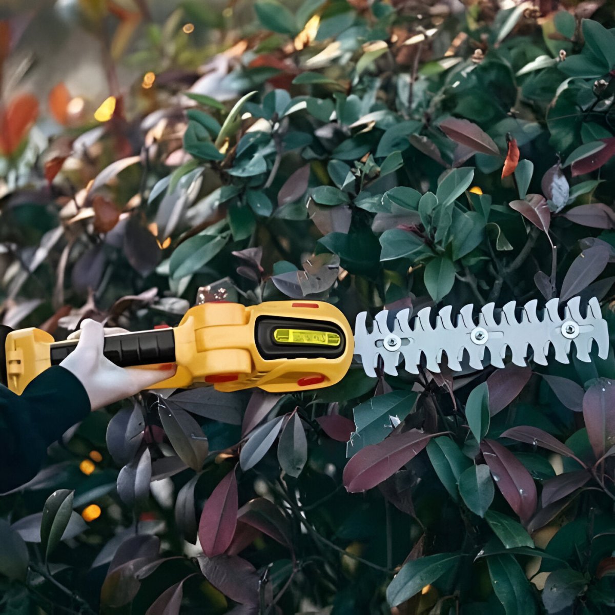 Kabelloses 2-in-1 Gartenwerkzeug — Heckenschneider und praktische Schere 