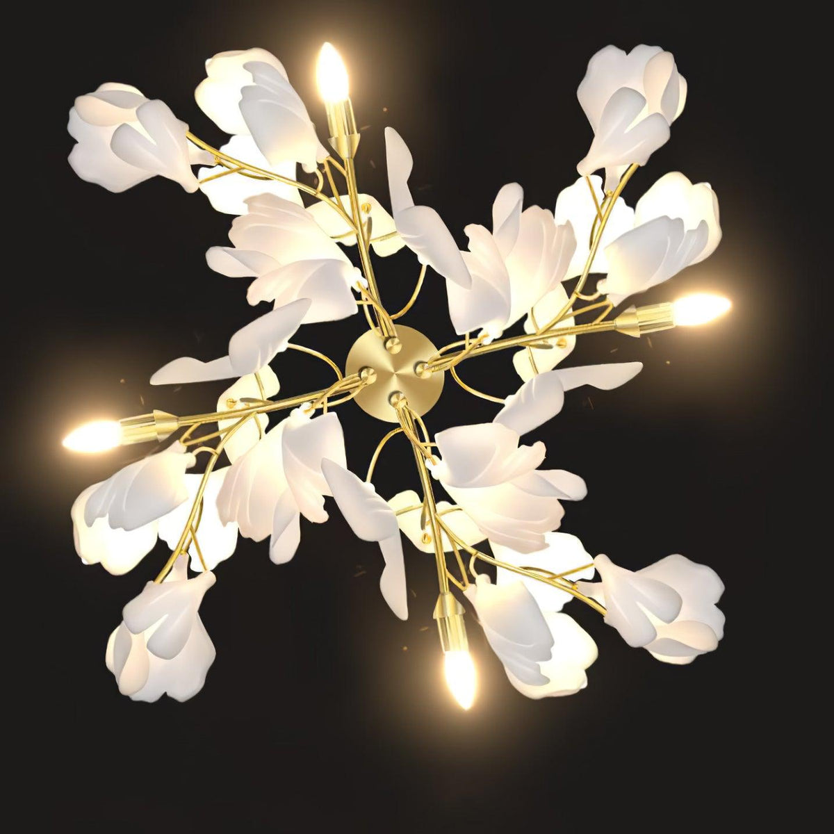 Blommig vägglampa - Gyllene elegans & Mjukt ljus