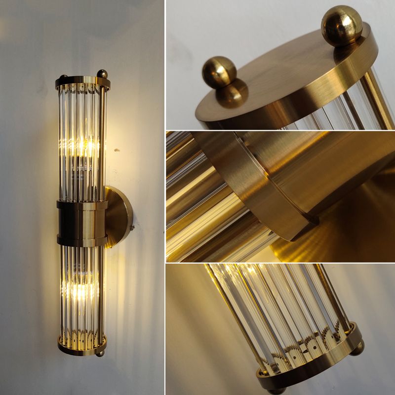 Aplique Cilíndrico Moderno - Style Moderne Doré En Métal Et Verre