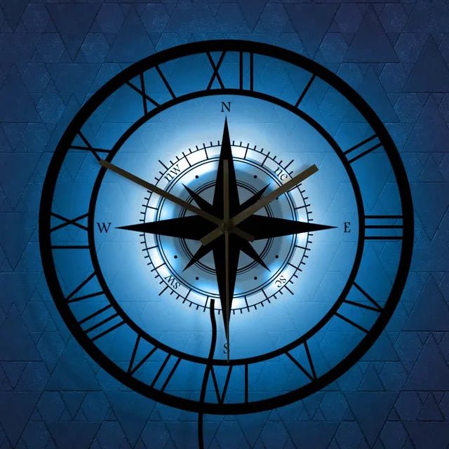 Orologio da Parete Bussola Nautica – Tocco Decorativo Chic e Funzionale 