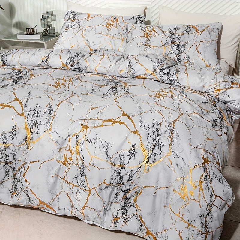 Marmer Dekbedovertrek - Minerale Elegant en Verfijnd Comfort 