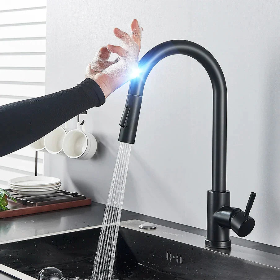 Robinet De Cuisine Intelligent – Capteur Tactile Et Douchette Flexible